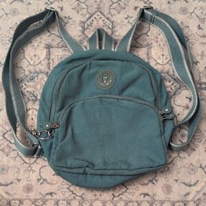 Kipling Teal Backpack with Front Pocket
